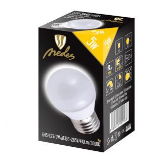LED bulb 5W - G45 / E27 / SMD / 3000K - ZLS817