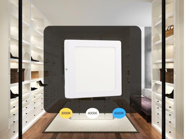 LED surface panel 12W / PSSF / SMD / 3000K - 4000K - 6000K / WH - LPL433