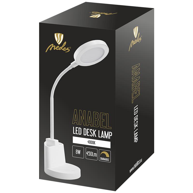 LED desk lamp ANABEL 8W dimming - DL1206/W