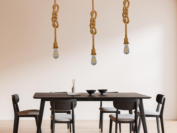 Hanging light E27 / 1,5m / rope - natural - BH671-4 2