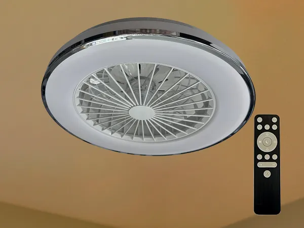 LED light OPAL + ceillings fan + remote control 48W - LCL6342