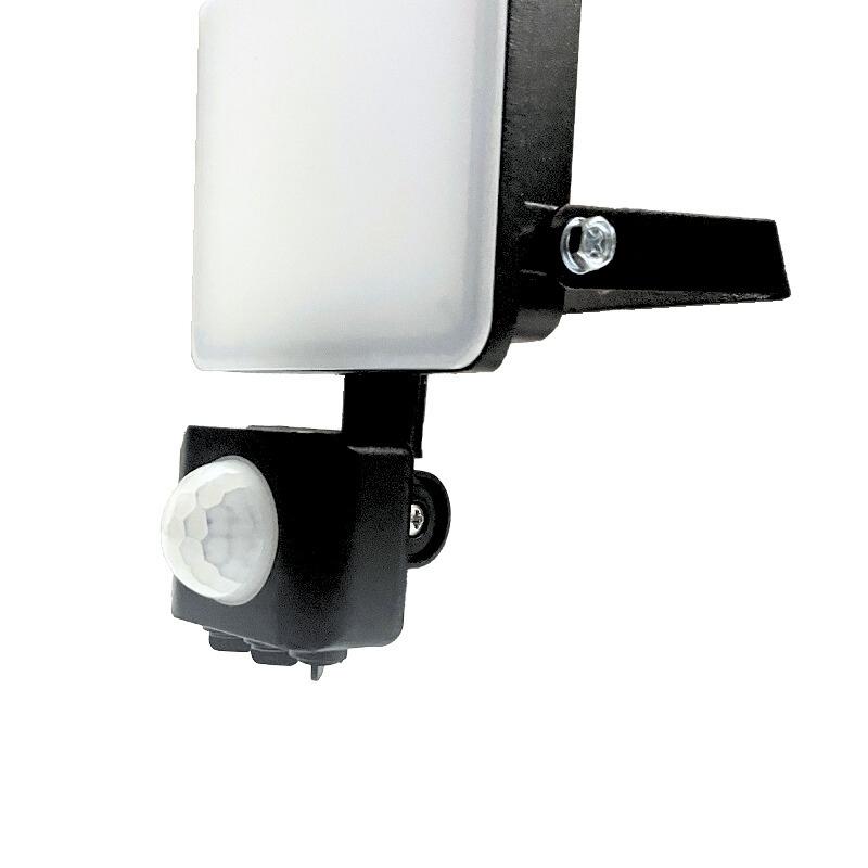 Outdoor black LED floodlight with sensor 10W / 4000K - LF7021S