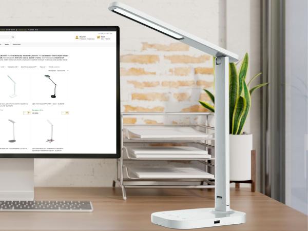 LED desk lamp KIARA 7W dimming, USB +night lighting + timer- DL4304/W