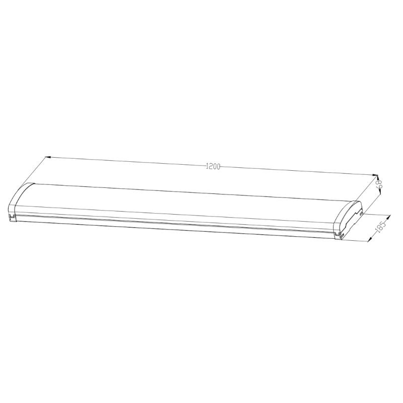 LED linear light with settable power 60W / IP20 / 1200 / 4000K - LNL126