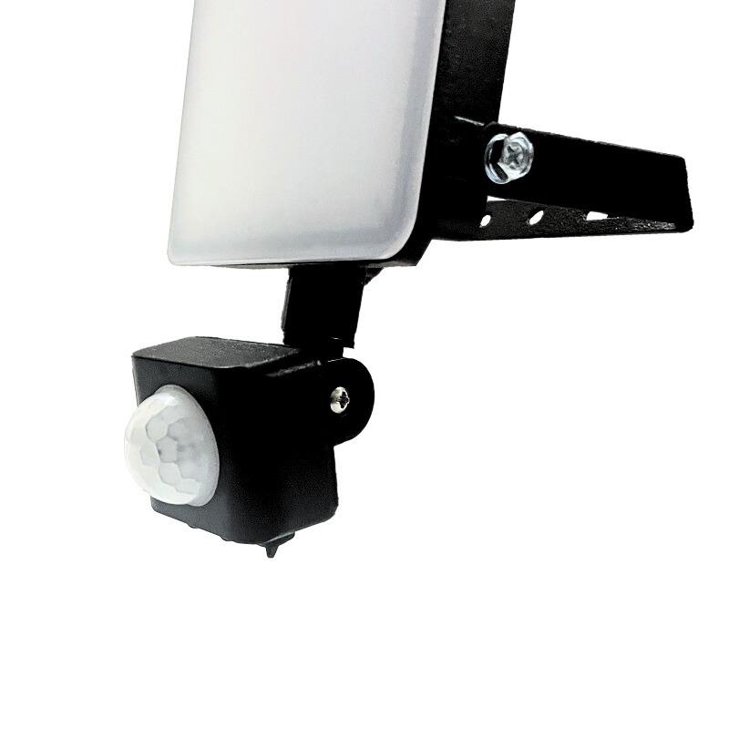 Outdoor black LED floodlight with sensor 10W / 4000K - LF7021S