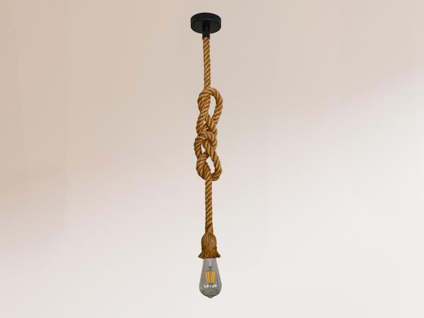 Hanging light E27 / 1,5m / rope - natural - BH671-4