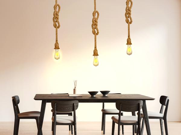 Hanging light E27 / 1,5m / rope - natural - BH671-4 3