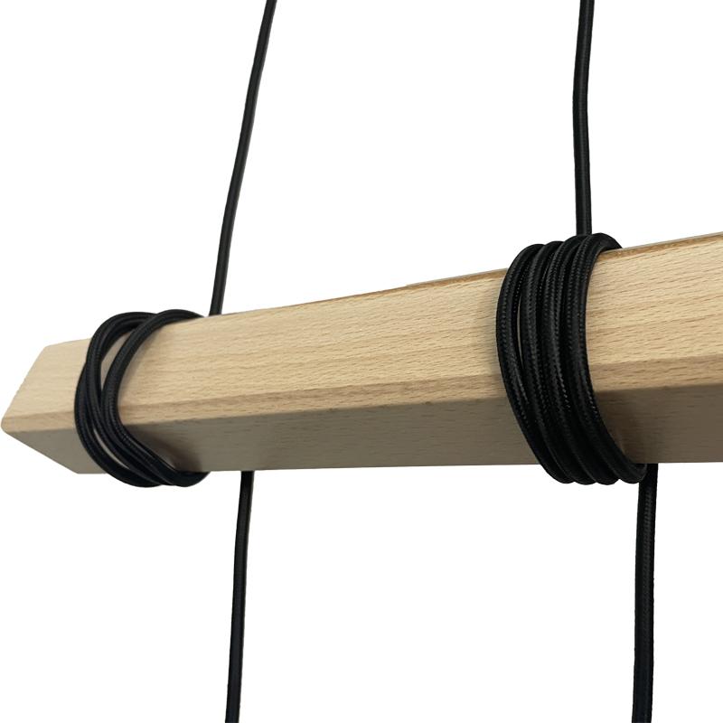 Metal hanging light with wood 4 x E27 - ME0013-3