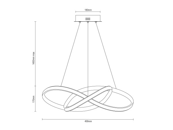 LED pendant light + remote control, 145W - J4392/B 8