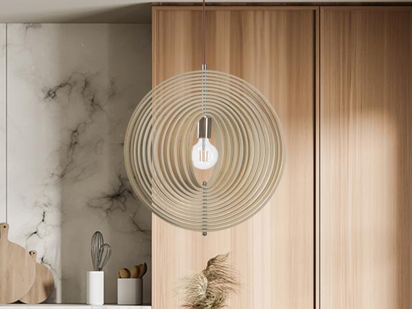 Pendant light solid wood E27 / 435 - WRE061