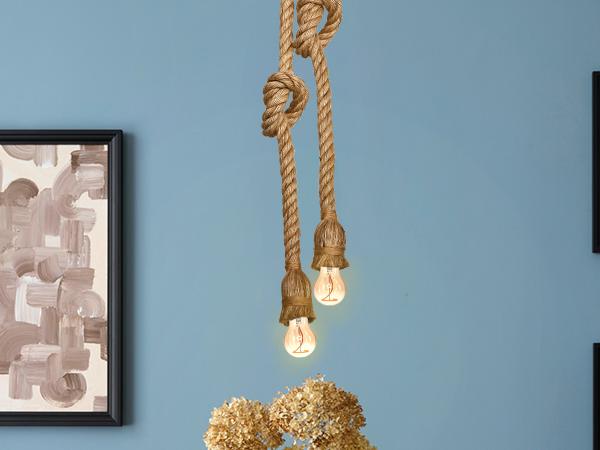 Hanging light E27 / 3m / rope- natural - BH6721-5 1