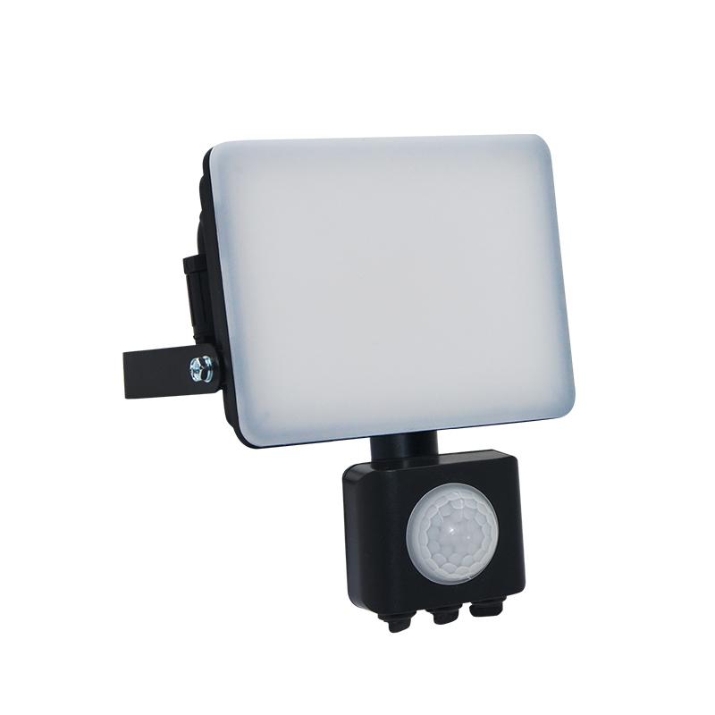 Outdoor black LED floodlight with sensor 20W / 4000K - LF7022S