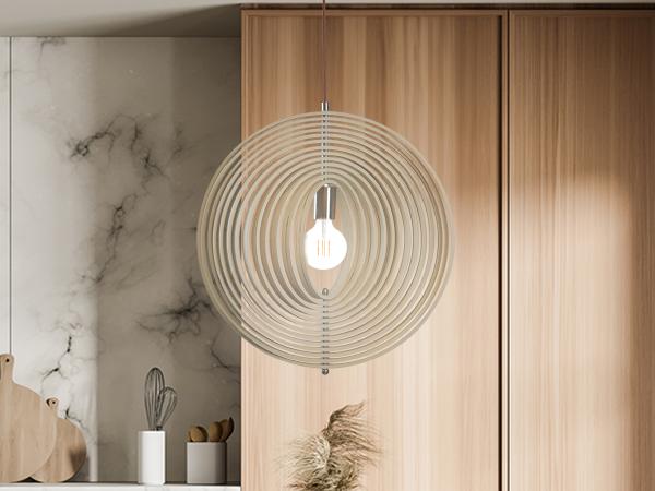 Pendant light solid wood E27 / 435 - WRE061 1