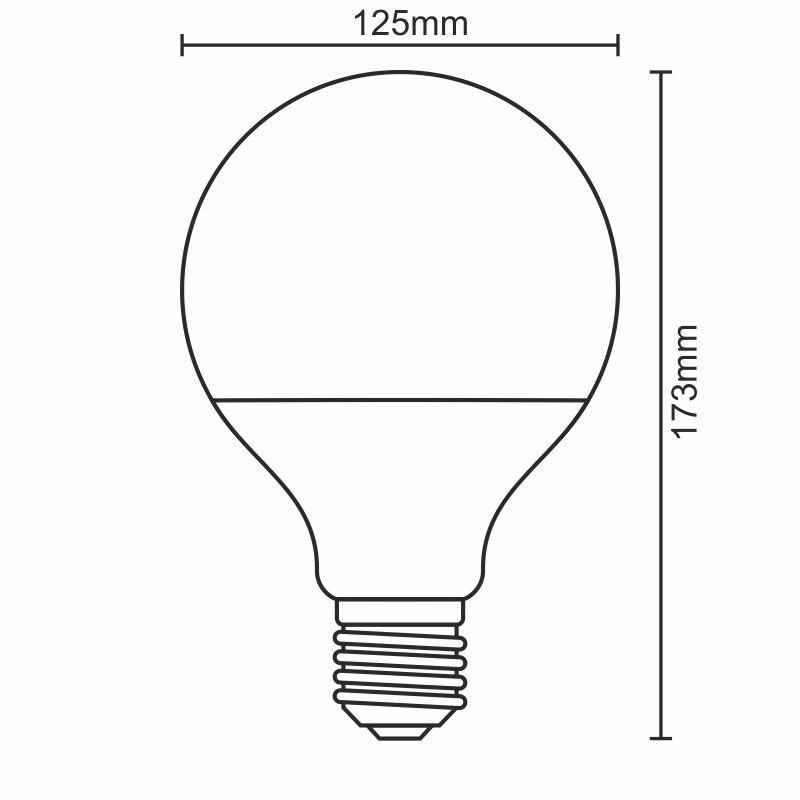 LED bulb 20W - G125 / E27 / SMD / 4000K - ZLS924