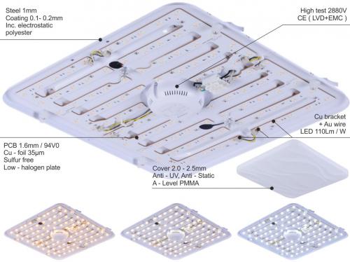 LED light STAR+remote control 50W/CLS0/SMD/RC/BK/AS - LC811A/BK/S