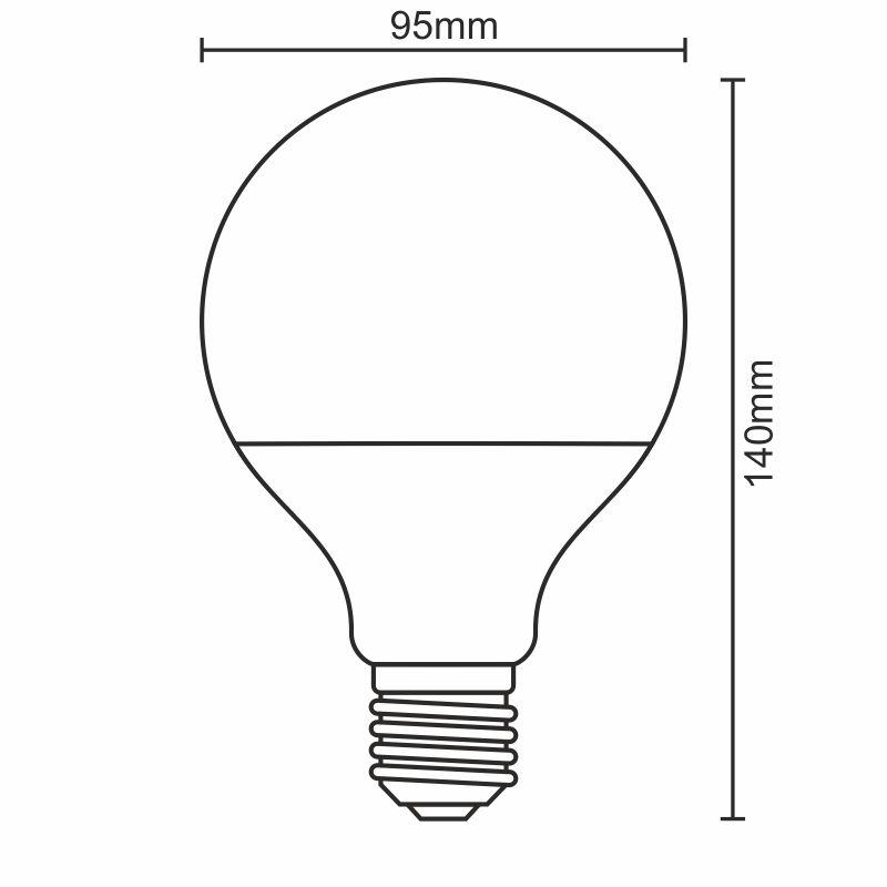 LED bulb 18W - G95 / E27 / SMD / 3000K - ZLS912