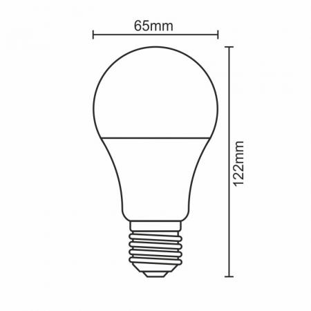 LED bulb 13,5W - A65 / E27 / SMD / 6500K - ZLS505