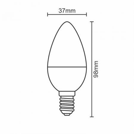 LED bulb 5W - C37 / E14 / SMD / 6500K - ZLS702