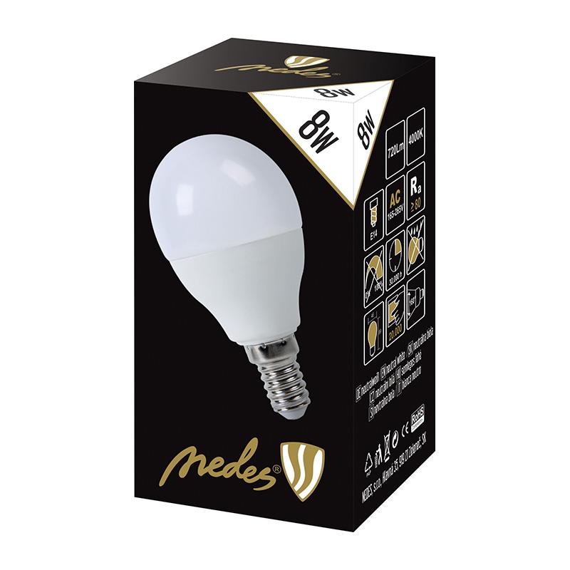 LED bulb 8W - G45 / E14 / SMD / 4000K - ZLS824