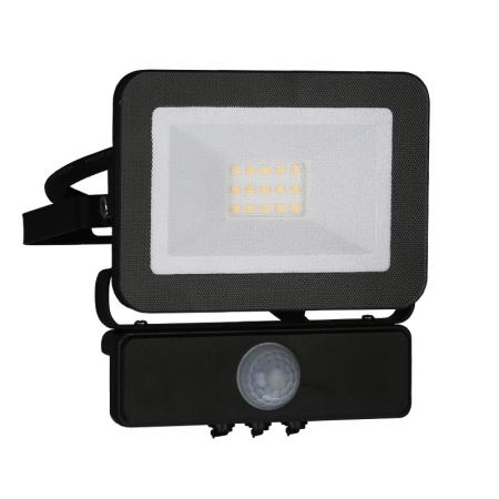 LED HQ floodlight 10W+PIR IP65 senzor/4000K/BK/PS - LF2021S