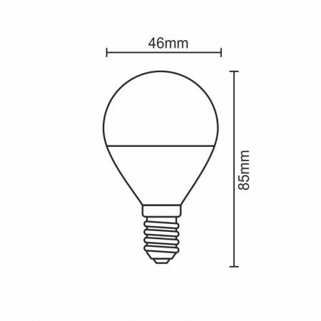 LED bulb 5W - G45 / E14 / SMD / 6500K - ZLS802